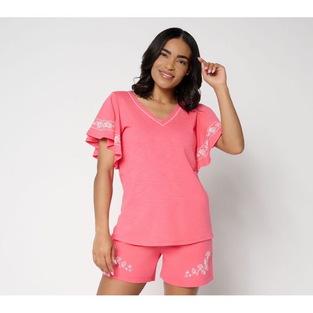 Belle by Kim Gravel Women's Top Sz M Make Your Selection: Slub Knit Pink A726217